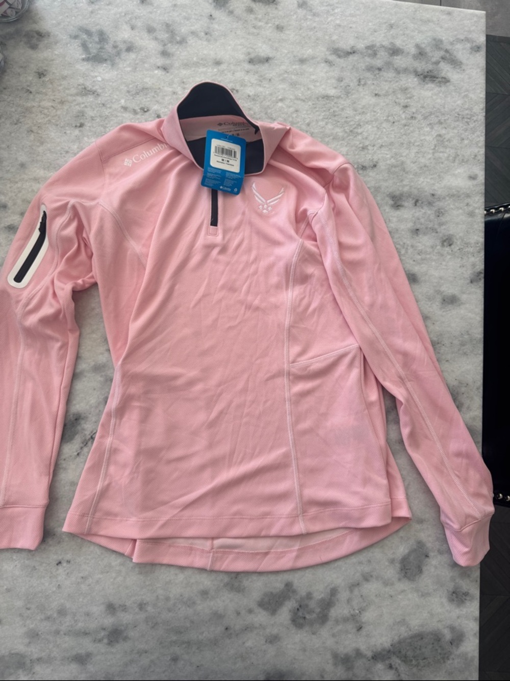 Columbia Light Pink Long-Sleeve Quarter-Zip Active Top